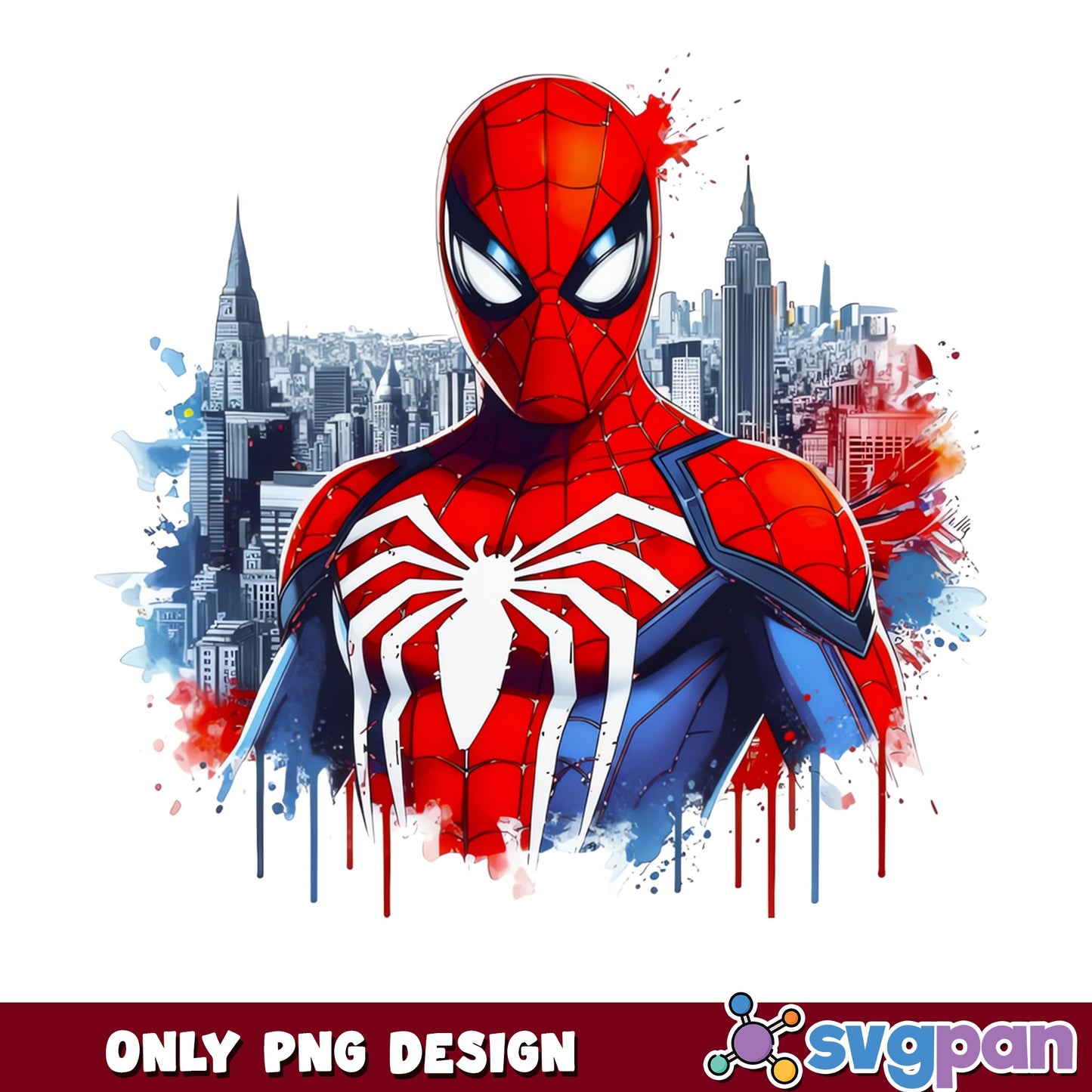 Spiderman Watercolor PNG, Marvel Superhero PNG, Spider Man PNG