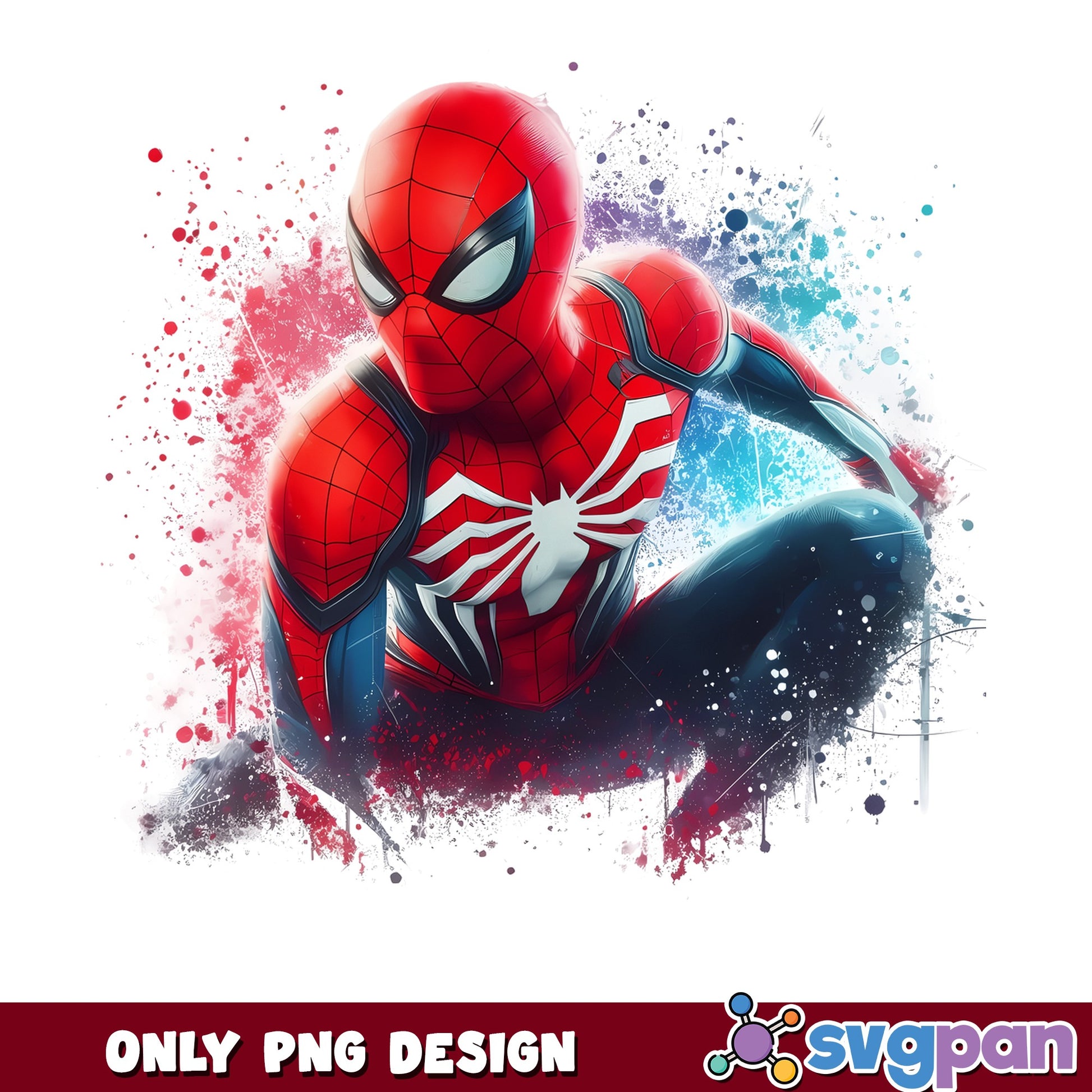 Spiderman Watercolor Splash PNG, Marvel Superhero PNG, Spider-Man PNG