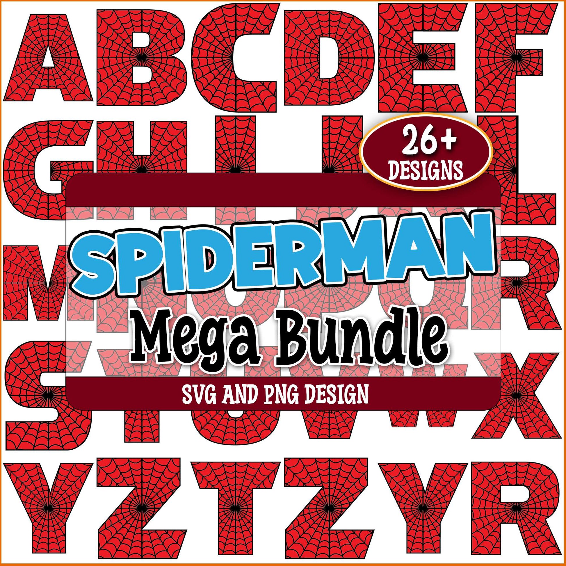 Spiderman alphabets svg bundle