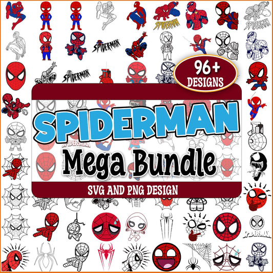Spiderman chibi logo svg bundle