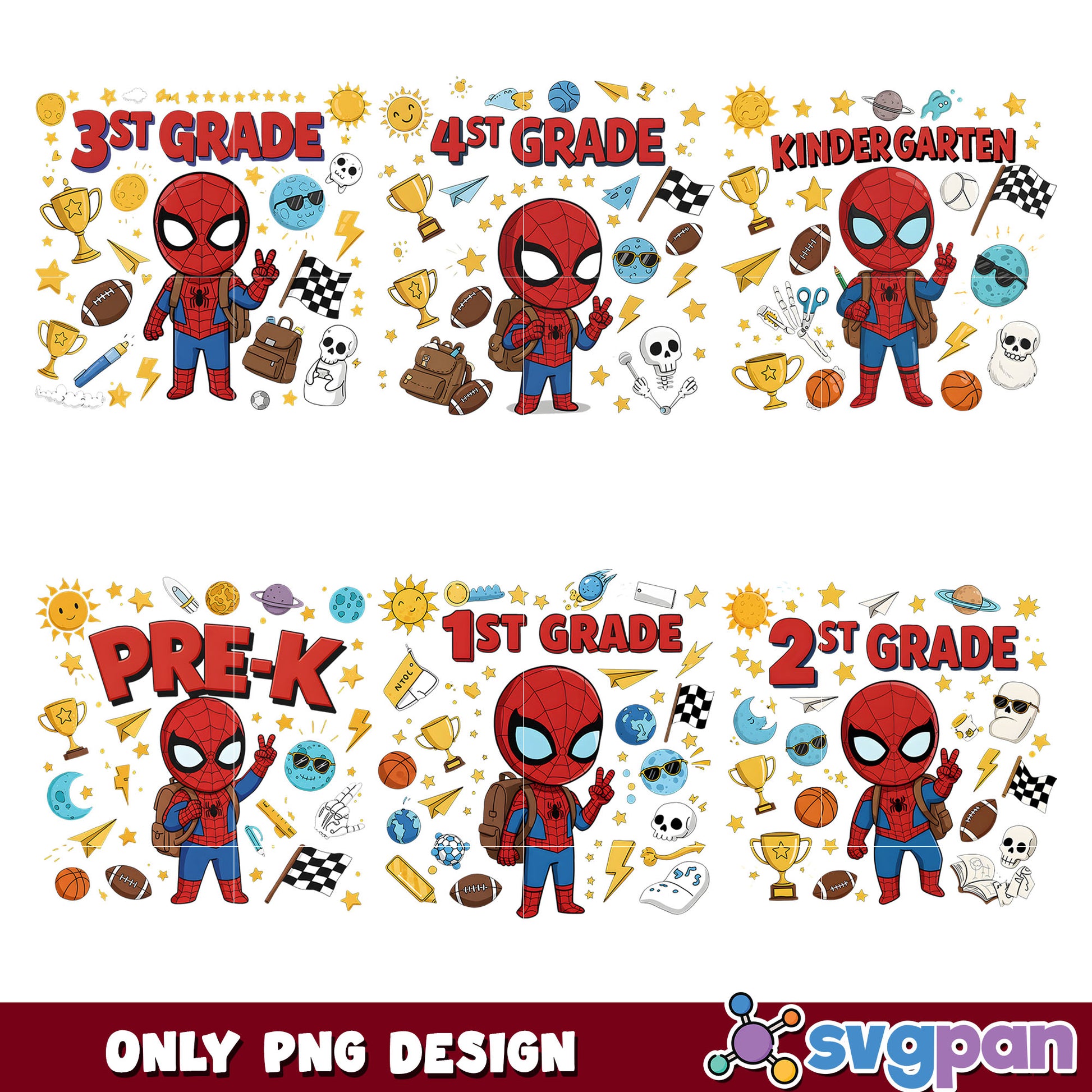 Spiderman hello grades png bundle