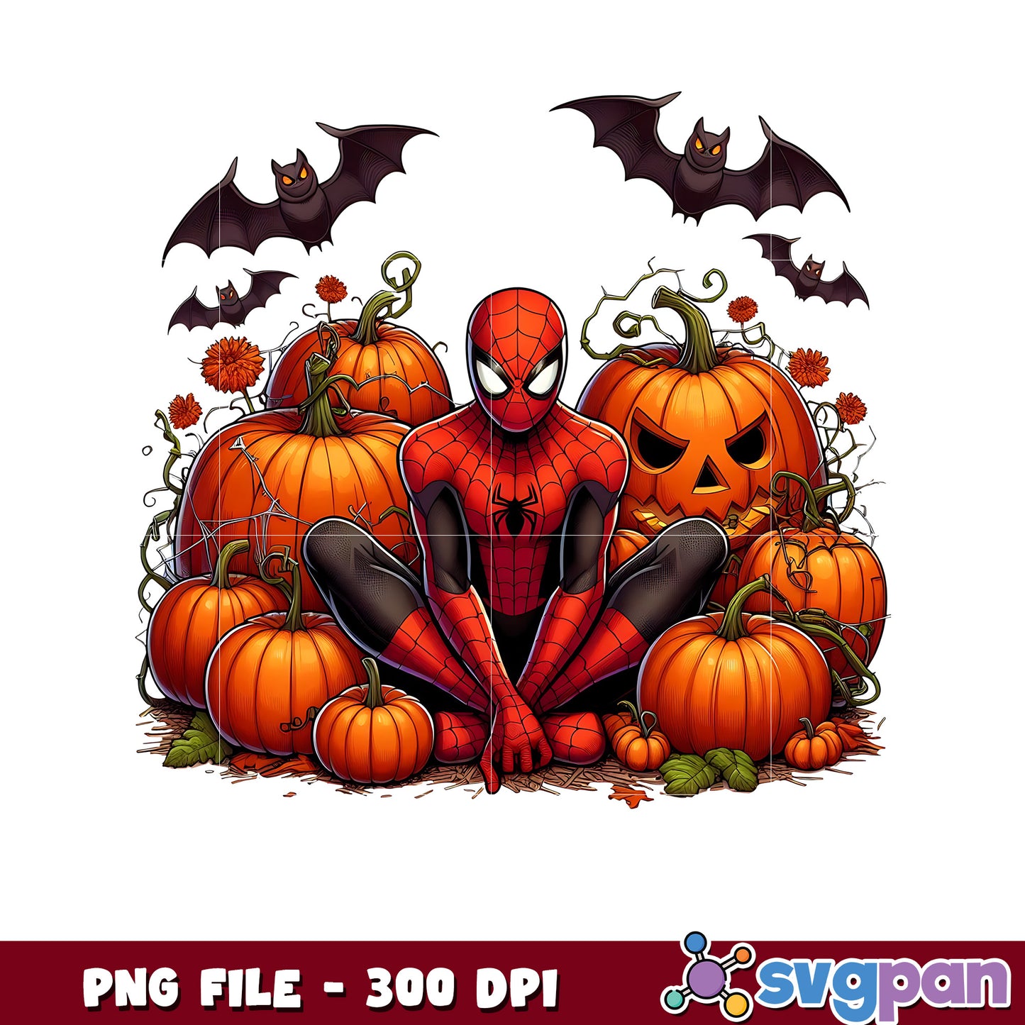 Spider man png, spooky characters png, avengers halloween​​ ​png