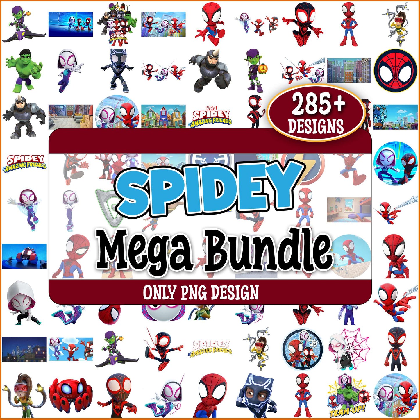 Spidey friends png bundle