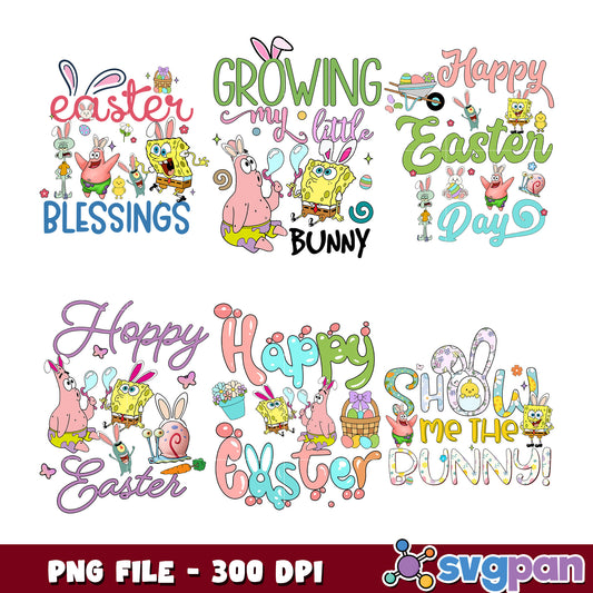 SpongeBob Easter PNG Bundle 300 DPI
