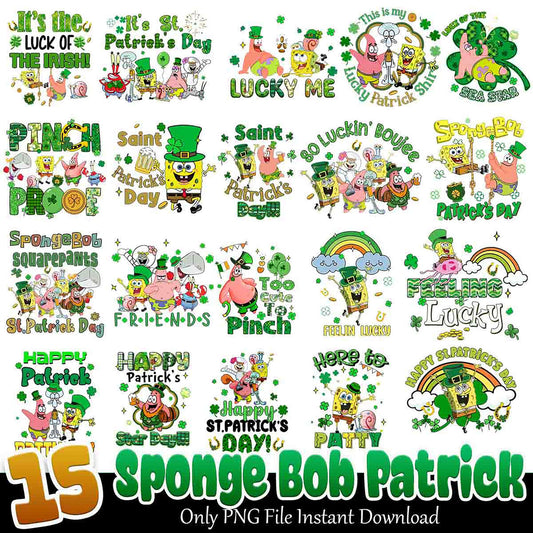 SpongeBob Patrick St Patricks Day PNG Bundle