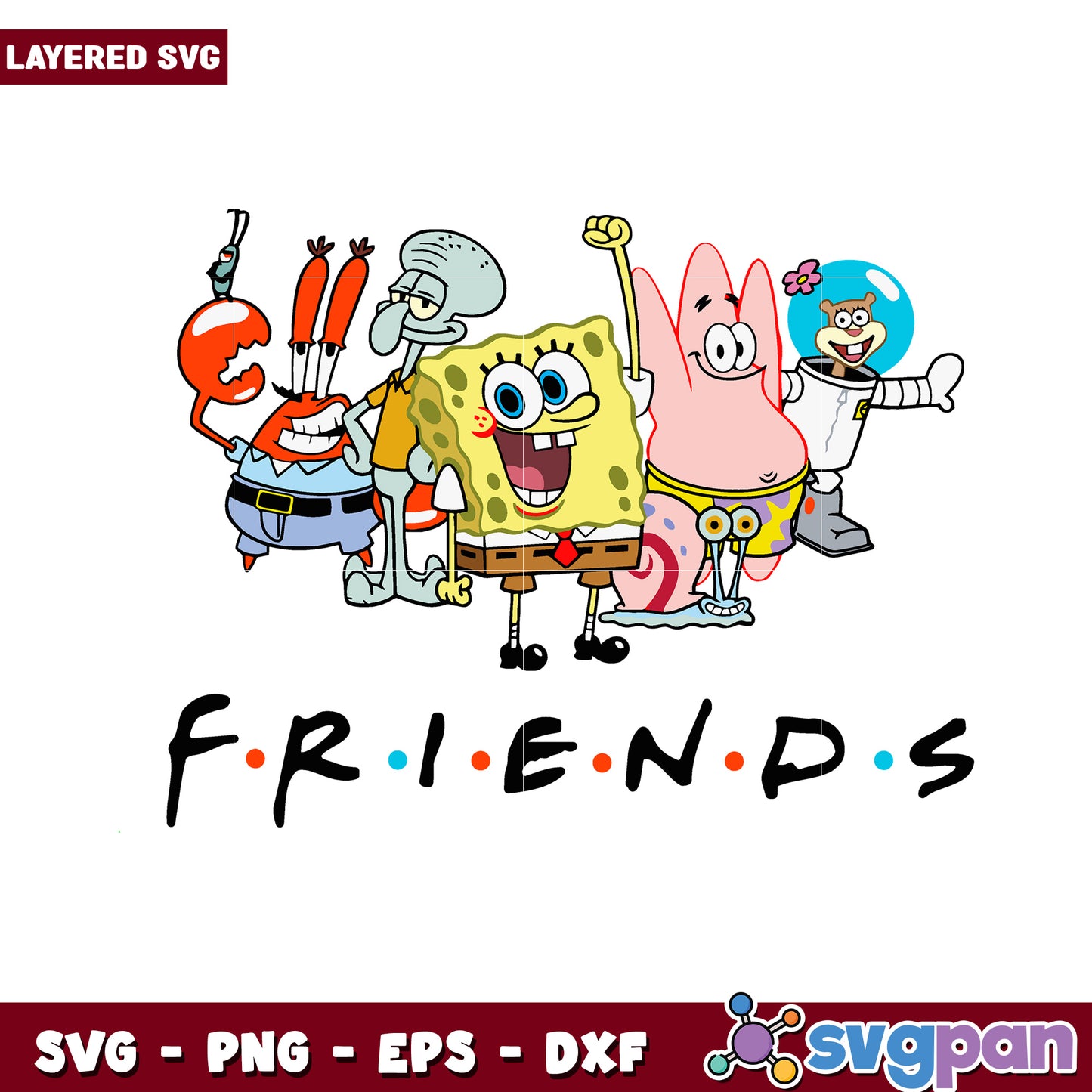 SpongeBob SquarePants Friends Characters SVG, perfect for crafts