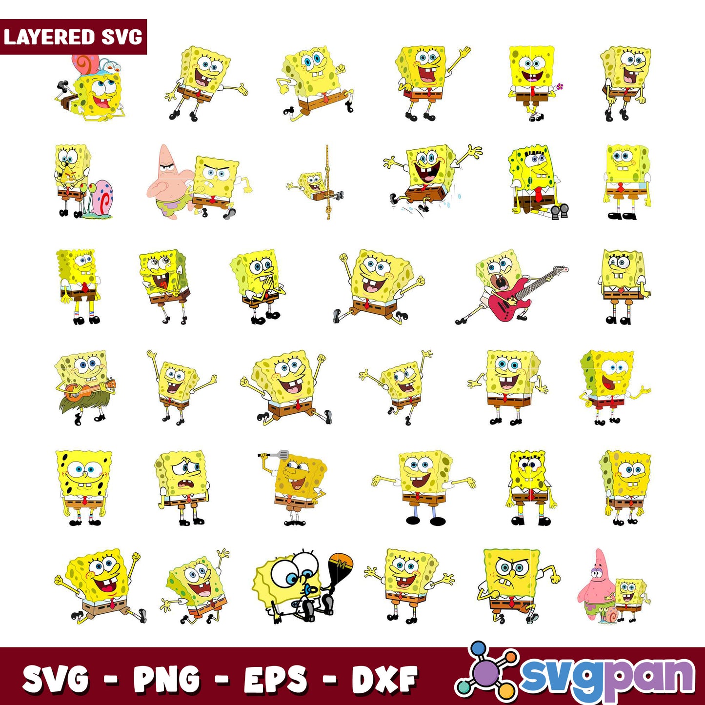 SpongeBob SquarePants SVG Bundle for Crafting Fun