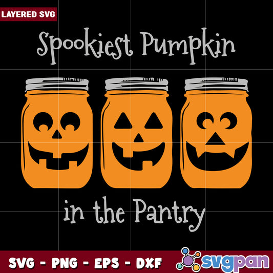 Spookies pumpkin in the Pantry svg, funny halloween svg, spooky characters svg