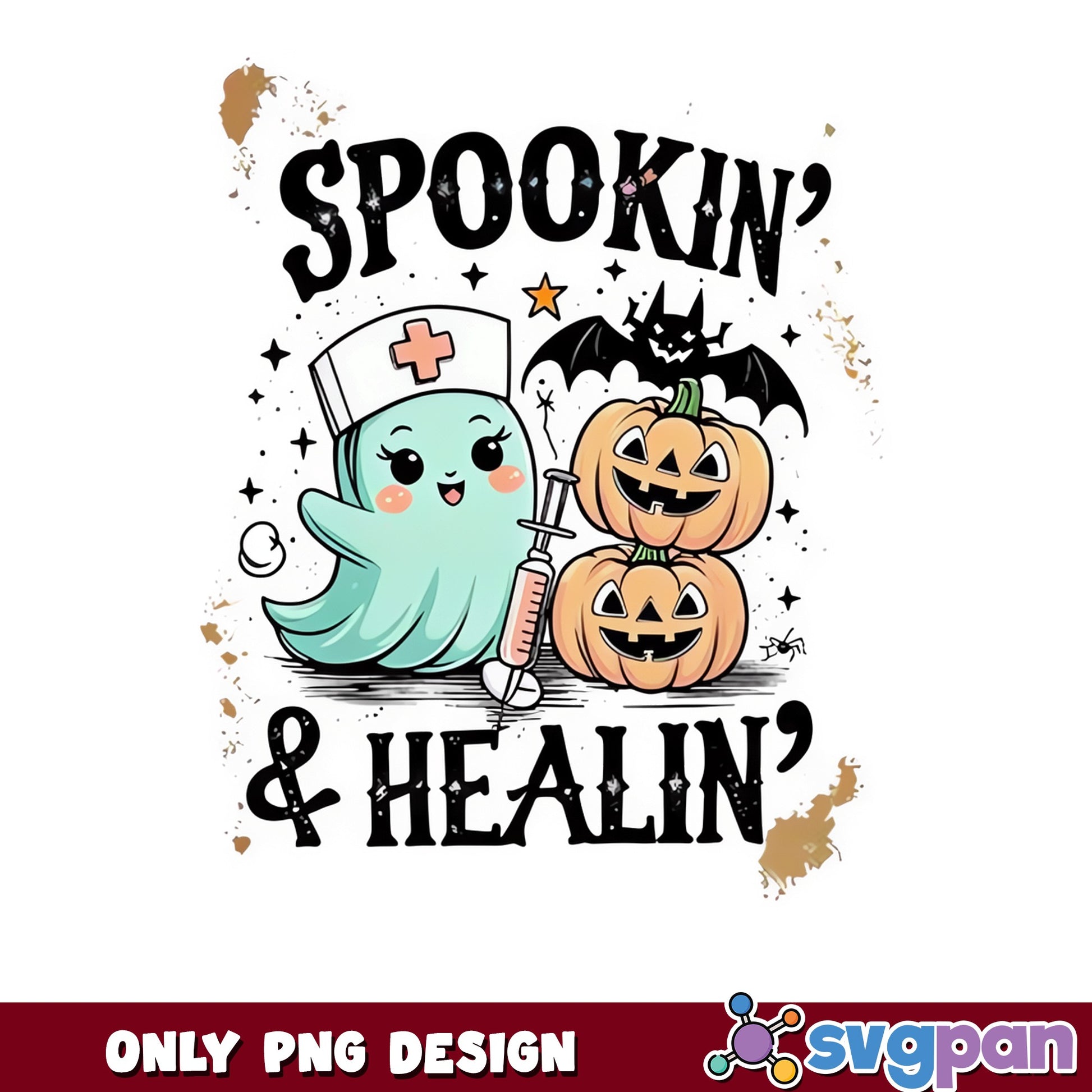 Spookin And Healin Halloween Nurse Ghost PNG, Halloween PNG, Nurse PNG