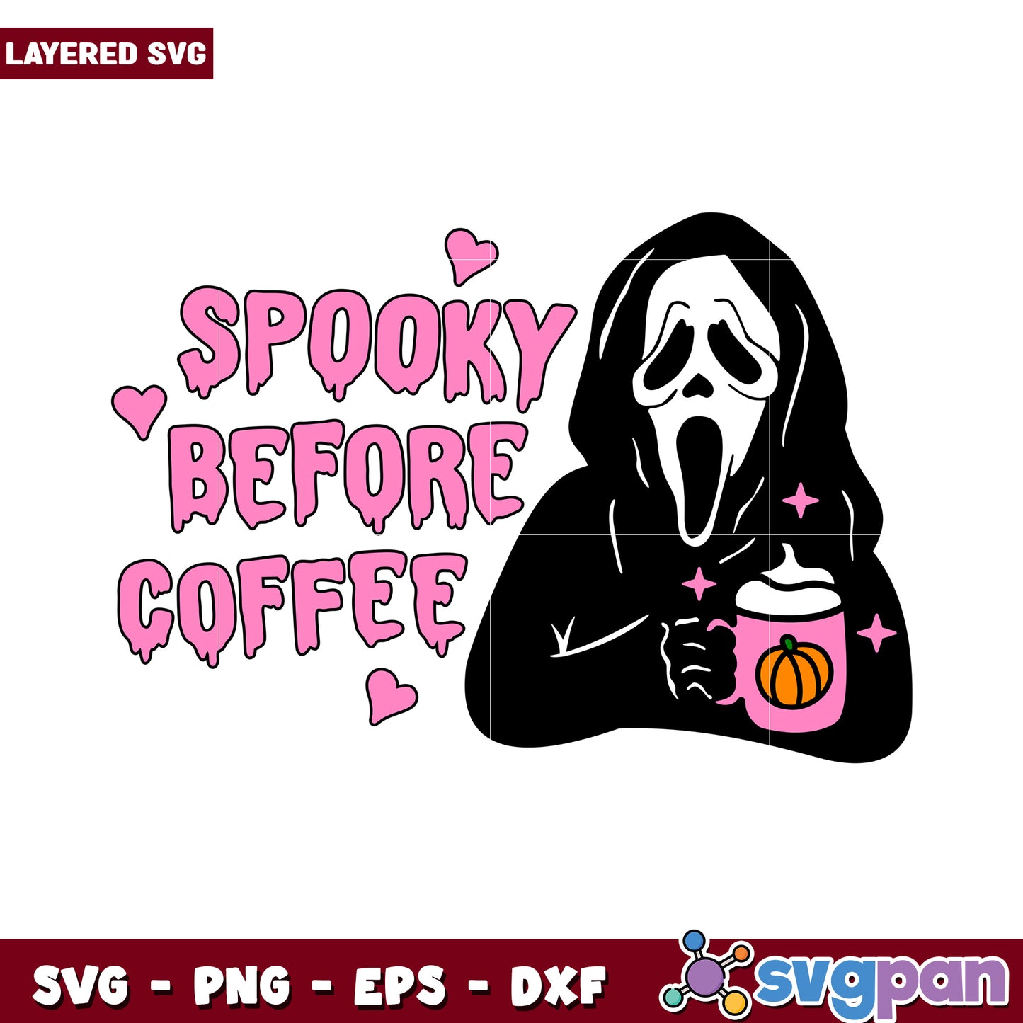 Spooky Before Coffee SVG Design, Perfect for Halloween Crafts