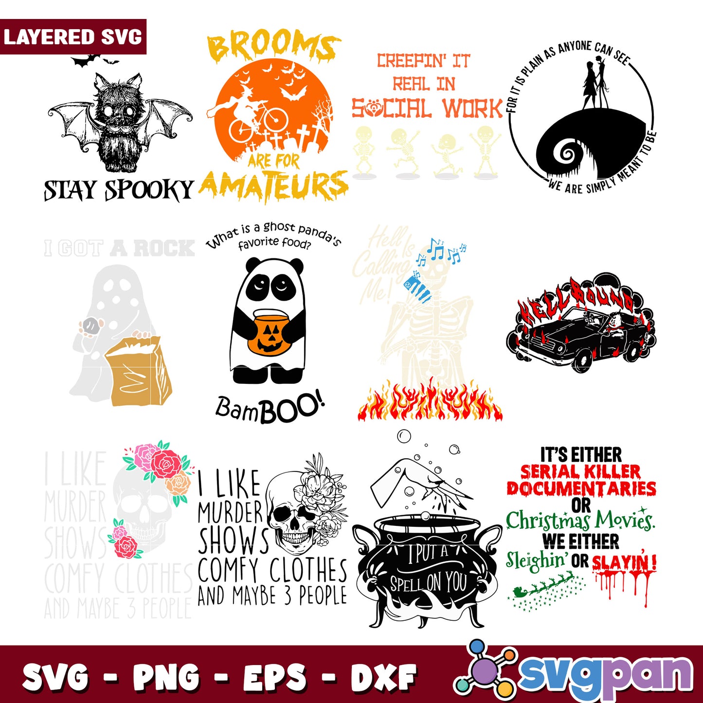 Spooky Fun SVG Bundle Halloween Designs for Crafts