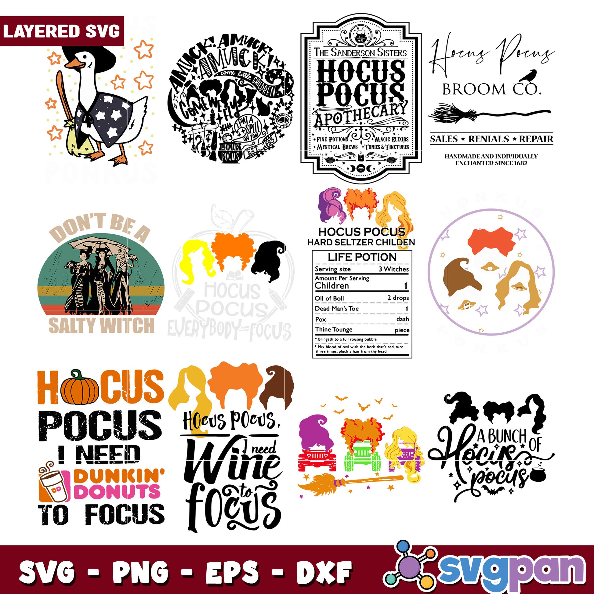 Spooky Hocus Pocus SVG Bundle for Crafting Fun