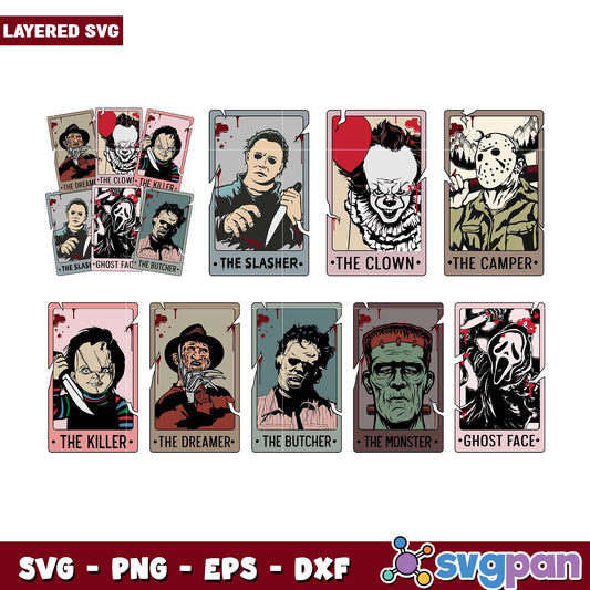 Spooky Horror Characters Bundle SVG Clipart Set