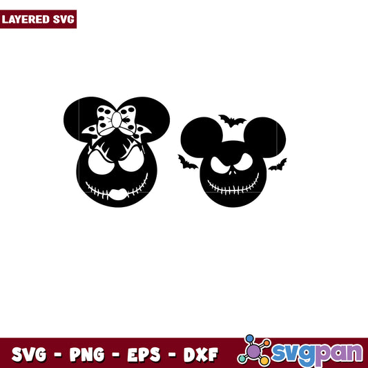 Spooky Mickey and Minnie Halloween SVG Bundle