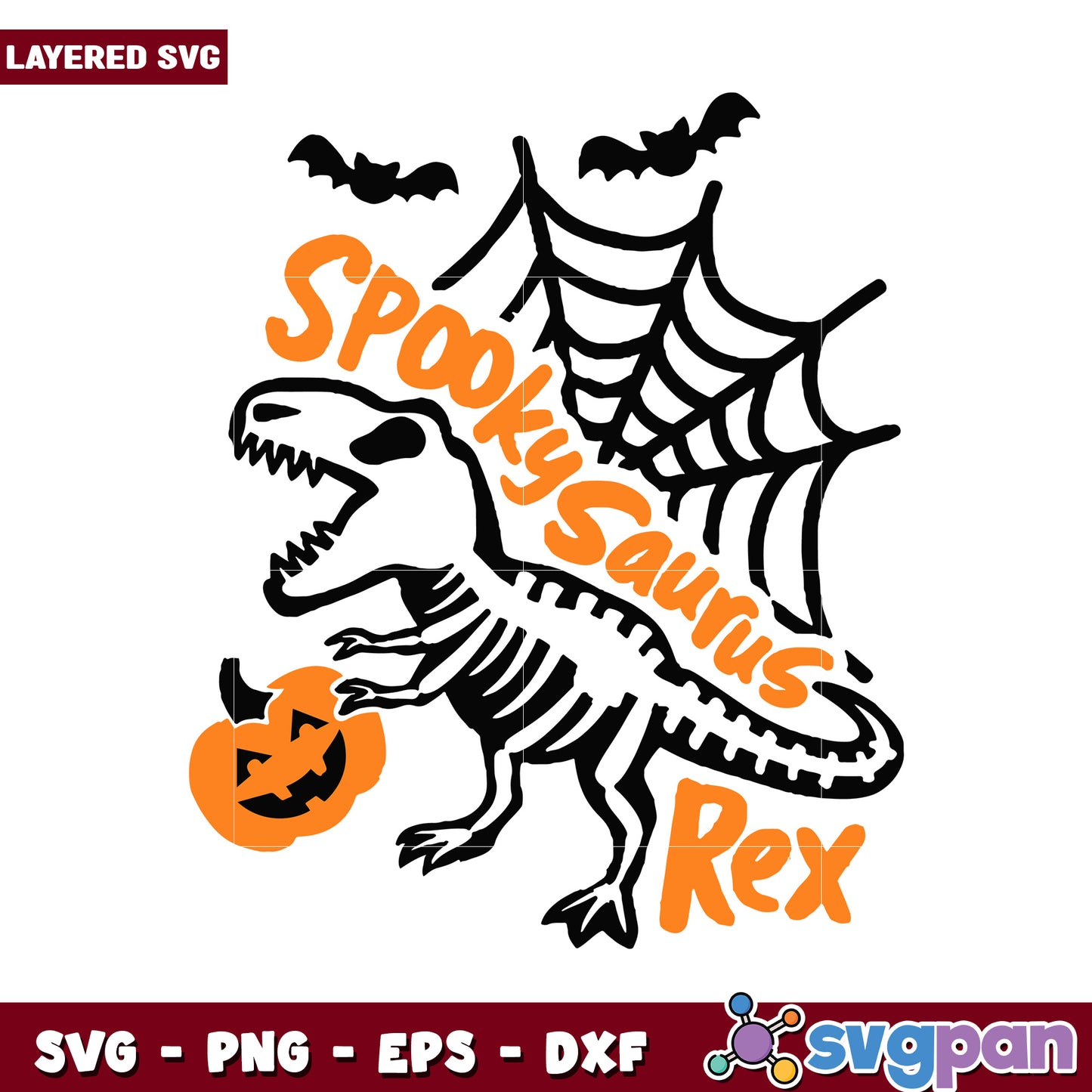 Spooky Saurus Rex Halloween Design, Perfect for Kids Crafts