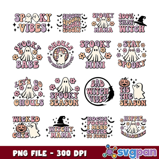 Spooky Season Ghost Bundle PNG
