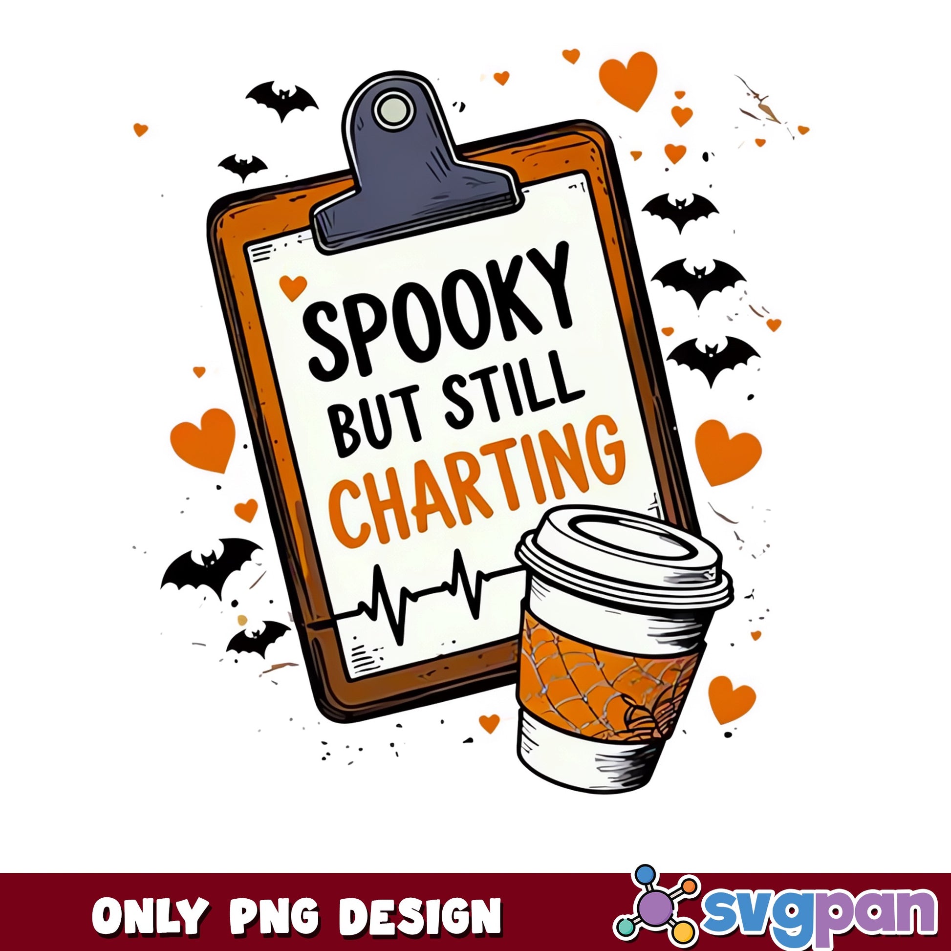 Spooky But Still Charting Nurse PNG, Halloween Nurse PNG, Nurse Halloween PNG
