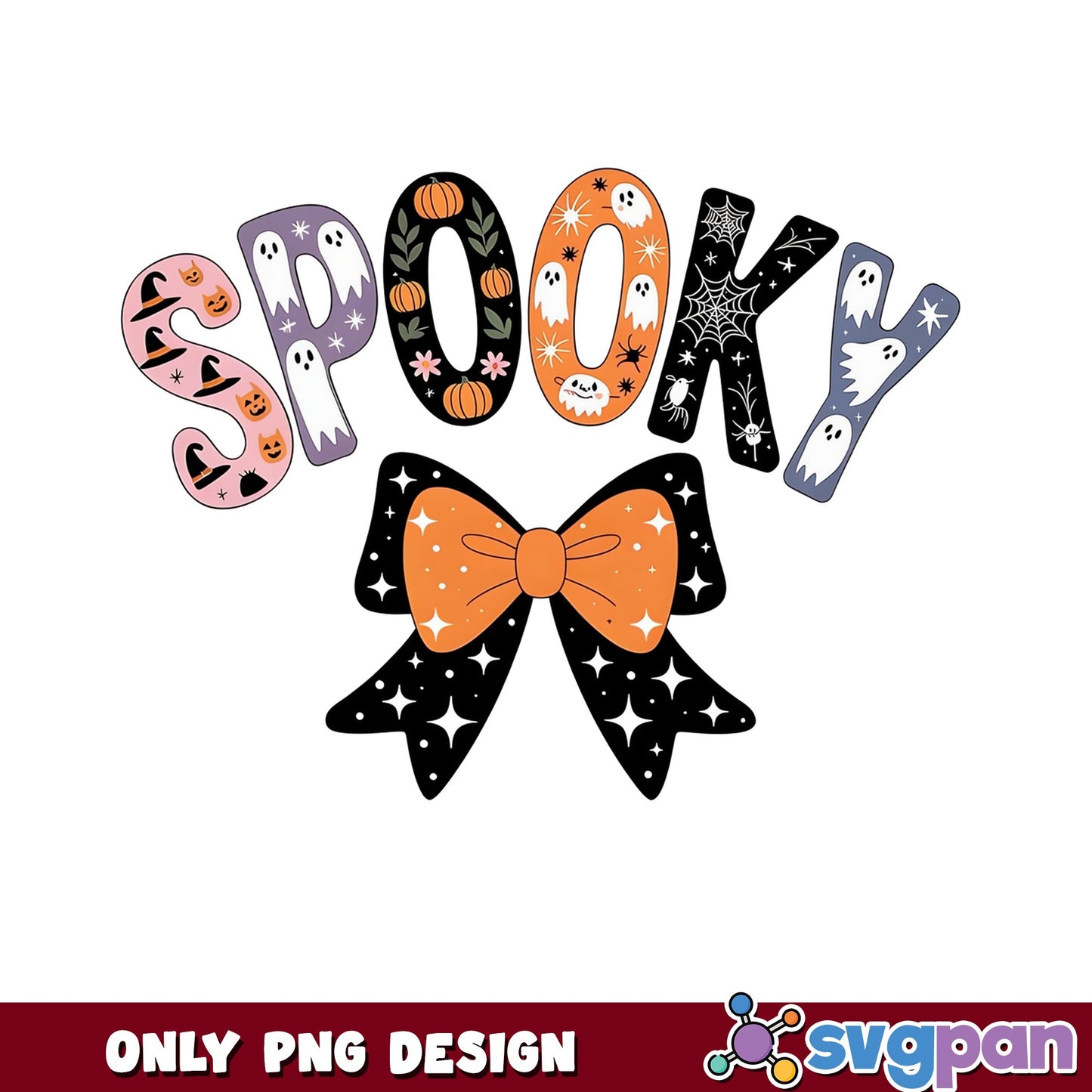 Spooky Coquette Bow Halloween PNG, Halloween PNG, Spooky PNG