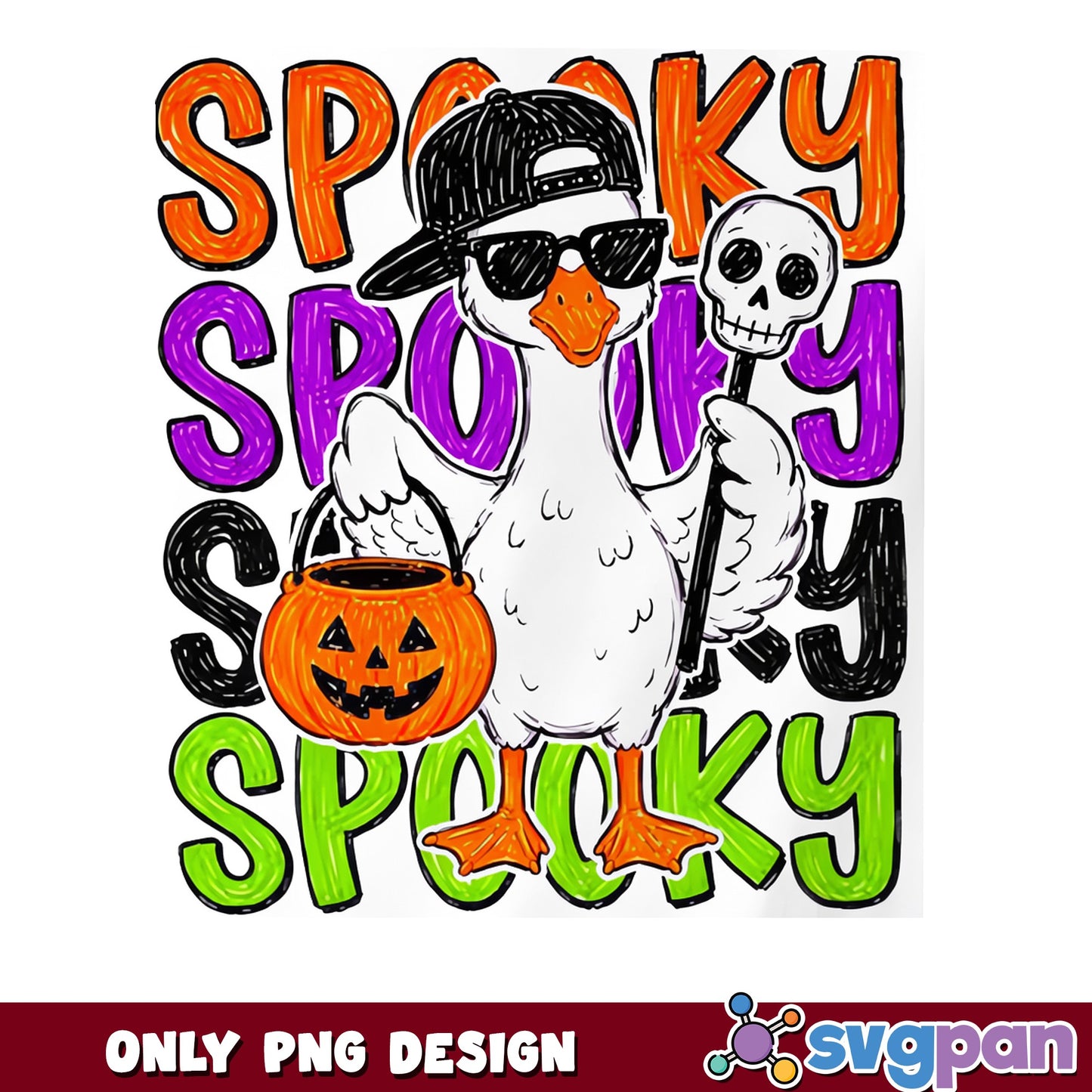 Spooky Duck Halloween PNG, Funny Duck Halloween PNG, Duck PNG