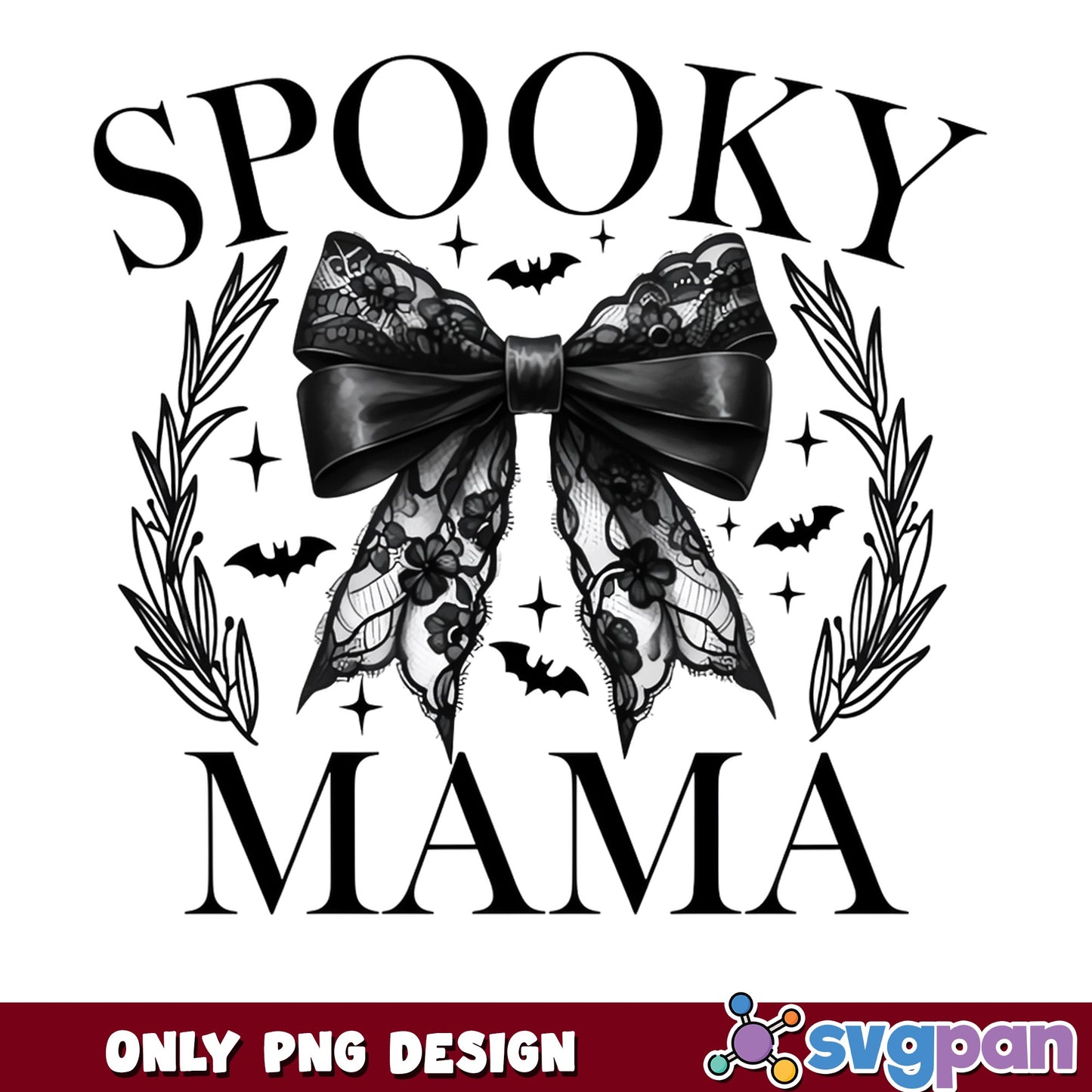 Spooky Mama Halloween PNG, Coquette Bow Halloween PNG, Mom PNG