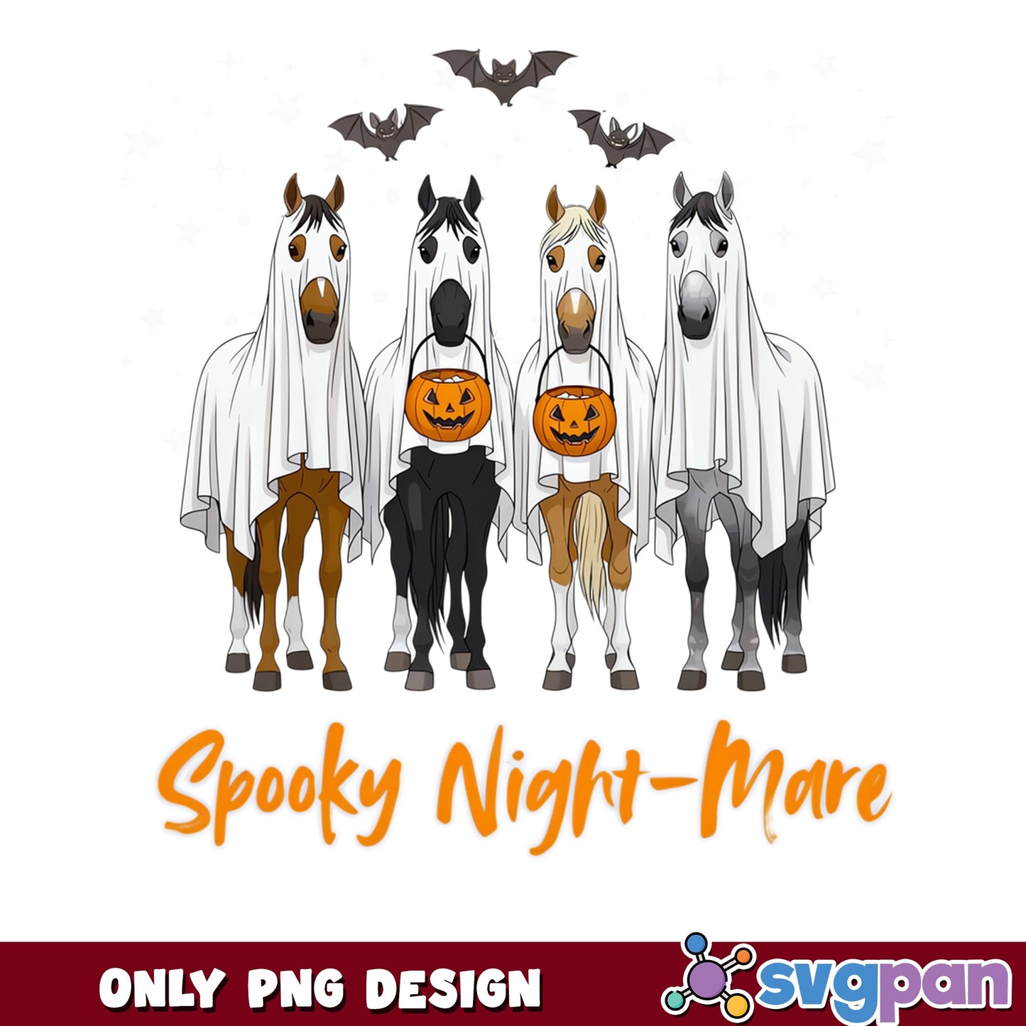 Spooky Night-Mare Ghost Horse PNG, Halloween PNG, Horse PNG