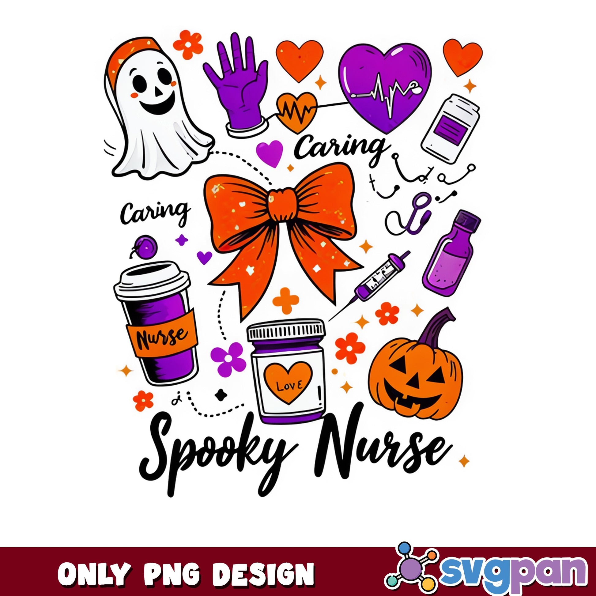 Spooky Nurse Halloween PNG, Nurse Halloween PNG, Ghost Nurse PNG