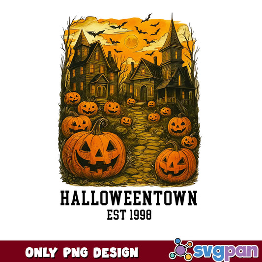 Spooky Pumpkin Halloweentown 1998 PNG, Halloween Town PNG, Retro PNG