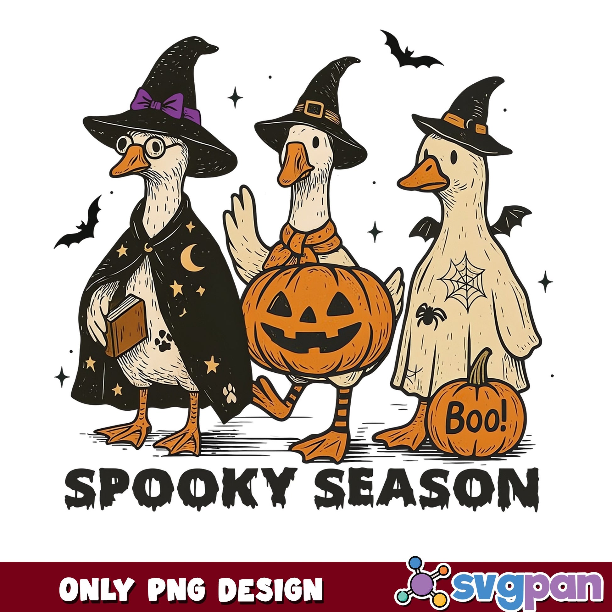 Spooky Season Duck Halloween PNG, Witch Duck PNG, Halloween PNG