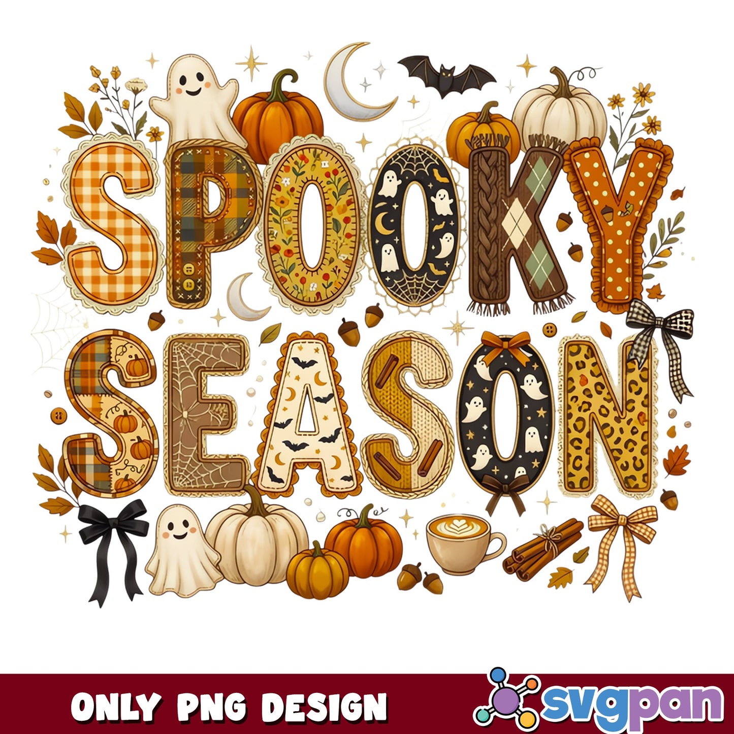Spooky Season PNG, Halloween Fall Pumpkin Ghost PNG, Autumn PNG