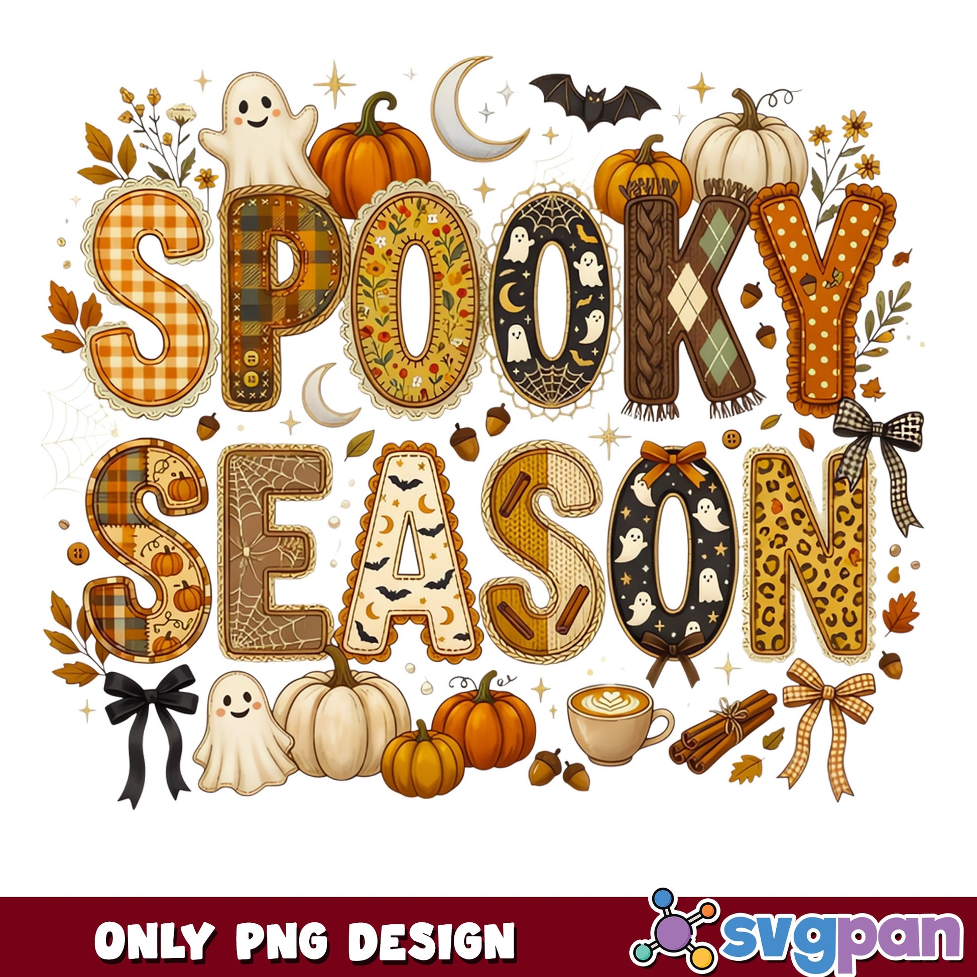 Spooky Season PNG, Halloween Fall Pumpkin Ghost PNG, Autumn PNG