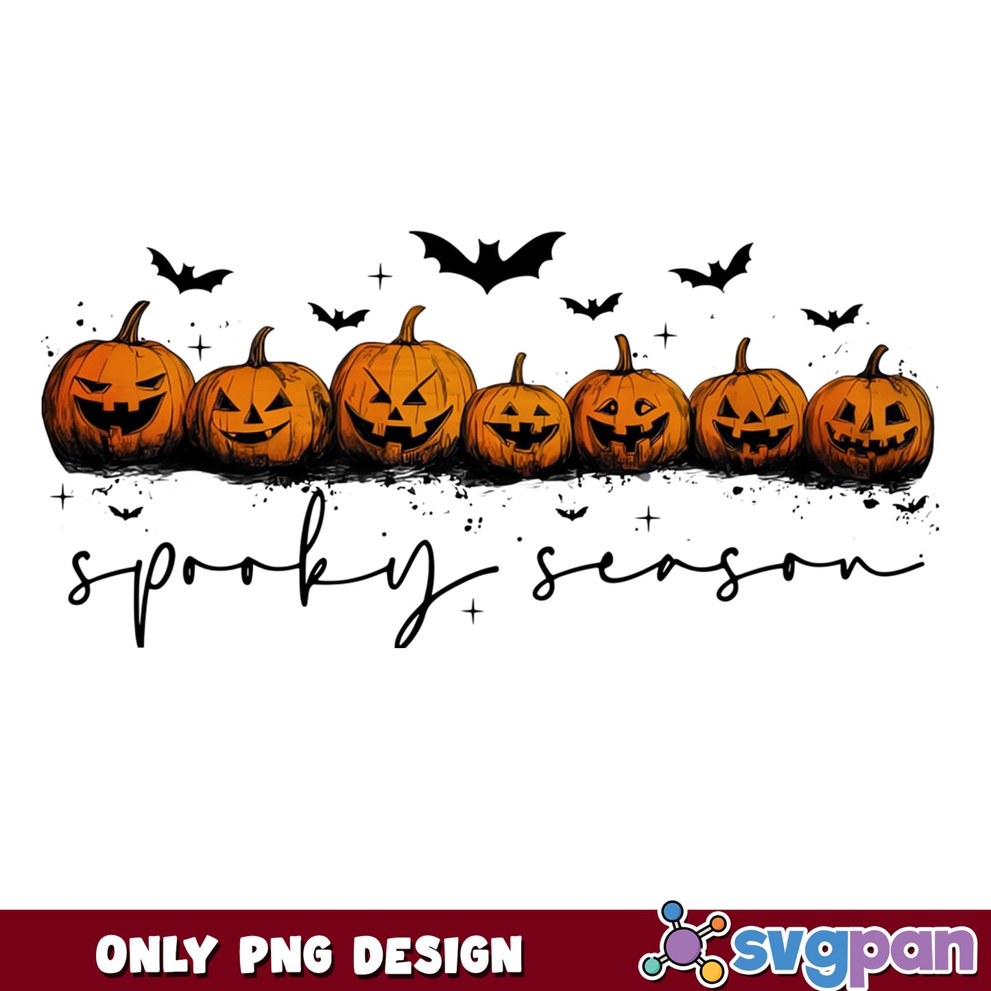 Spooky Season Pumpkin Halloween PNG, Jack O Lantern PNG, Halloween PNG