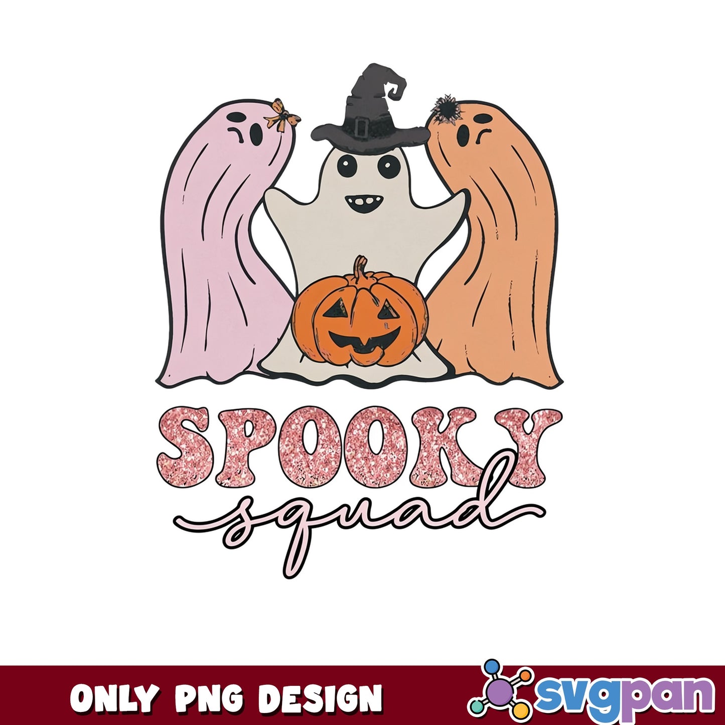 Spooky Squad Halloween PNG, Ghost Pumpkin PNG, Halloween PNG