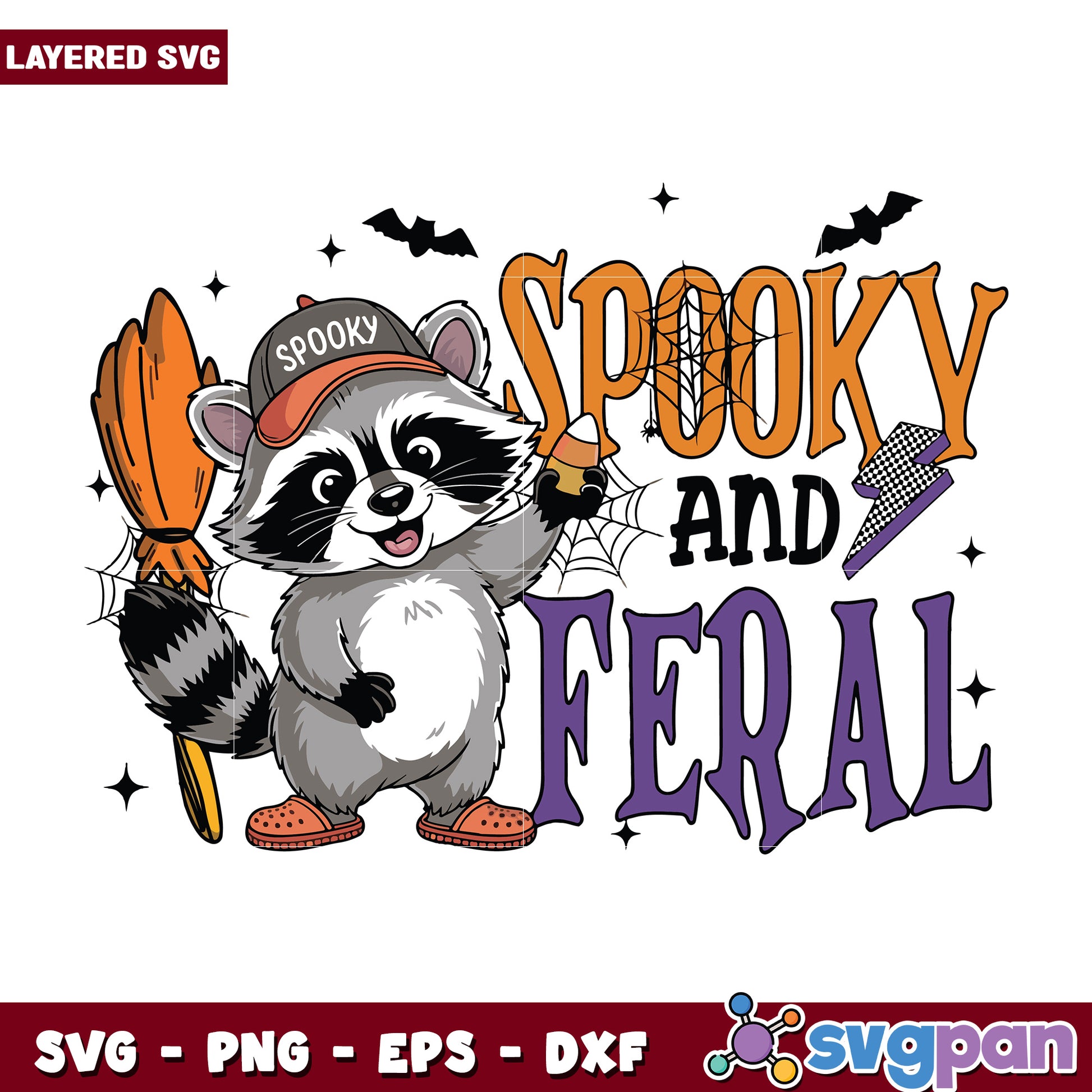 Spooky and feral svg, spooky season svg, halloween vacation svg