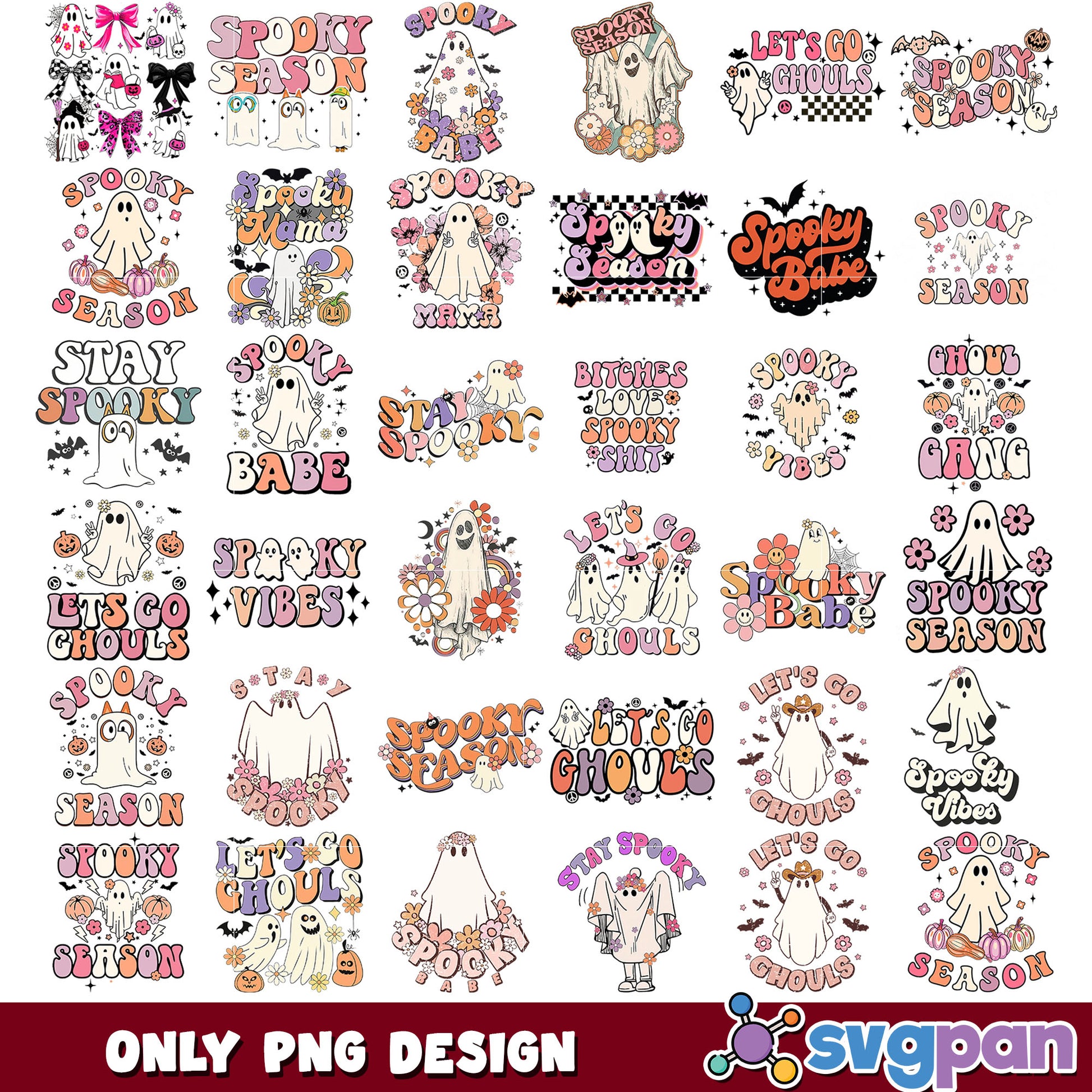 Spooky babe ghouls png bundle