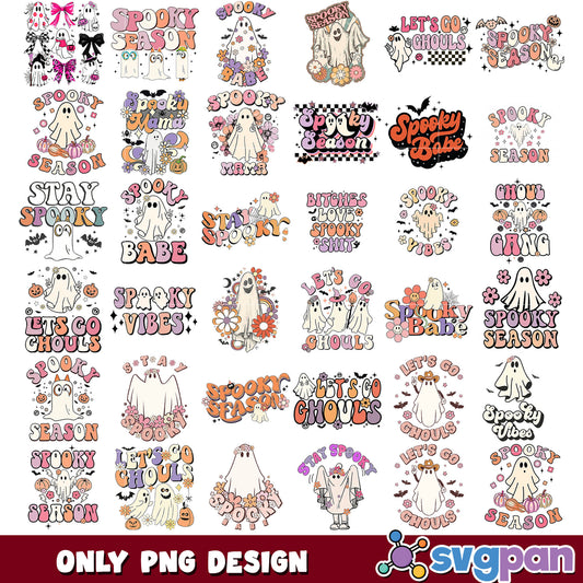 Spooky babe ghouls png bundle