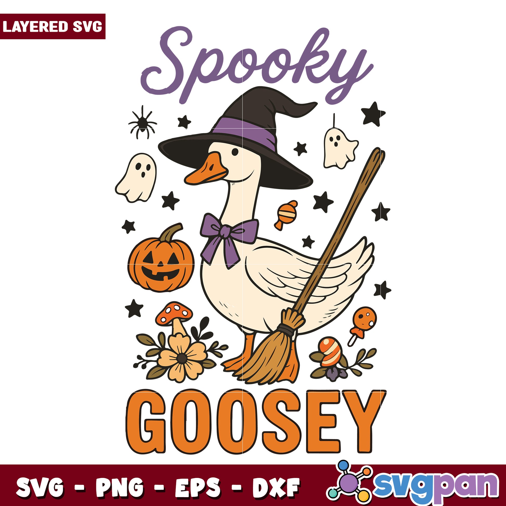 Spooky goosey svg, halloween cartoons svg, spirit halloween​ svg