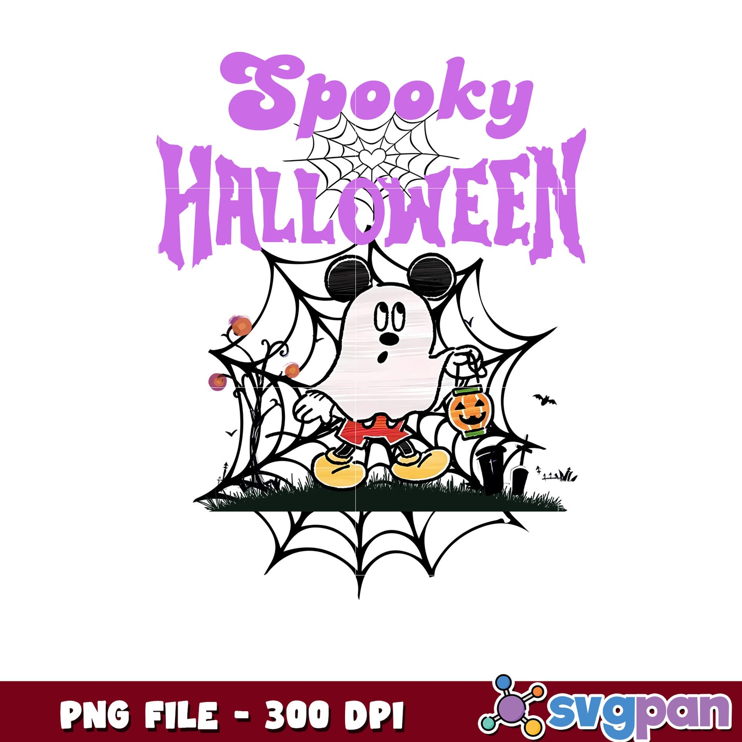 Spooky halloween mickey ghoul png, time to halloween png, funny halloween png