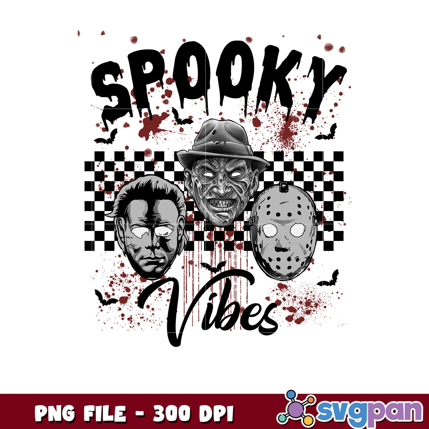 Spooky killers vibes design png, halloween png, halloween holiday png