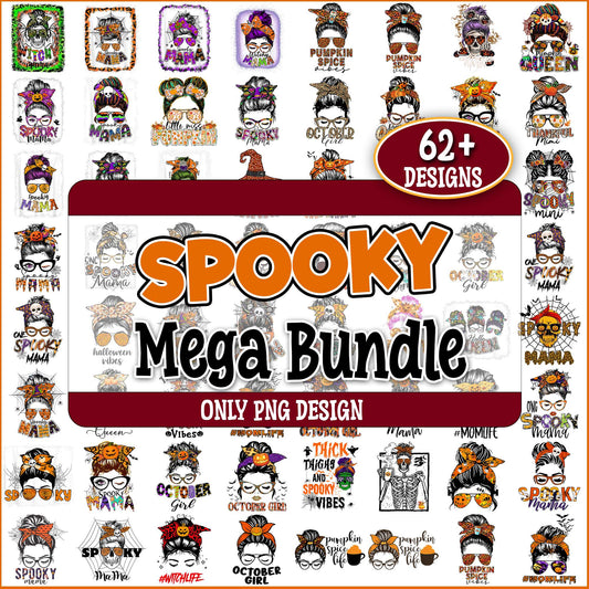 Spooky mama design png bundle