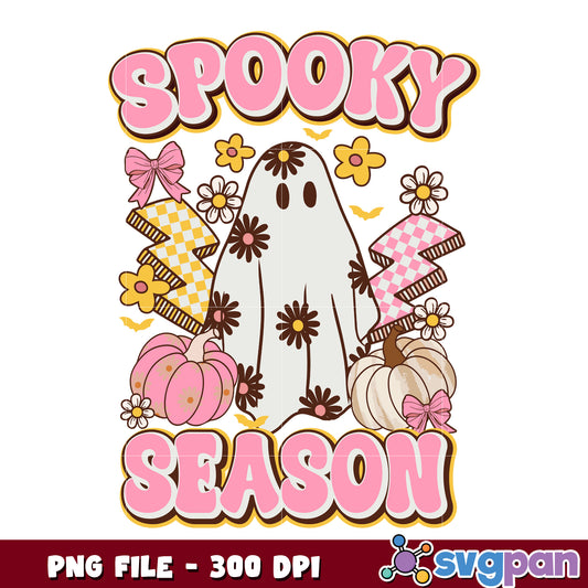 Spooky season design png, halloween ghost  png, spooky season png