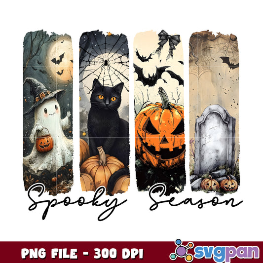 Spooky season design png, halloween pumpkin​​ png, halloween​ songs png