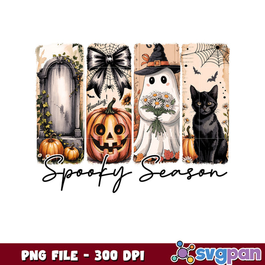Spooky season halloween ghost png, trick or treat png, halloween skeletons​ png