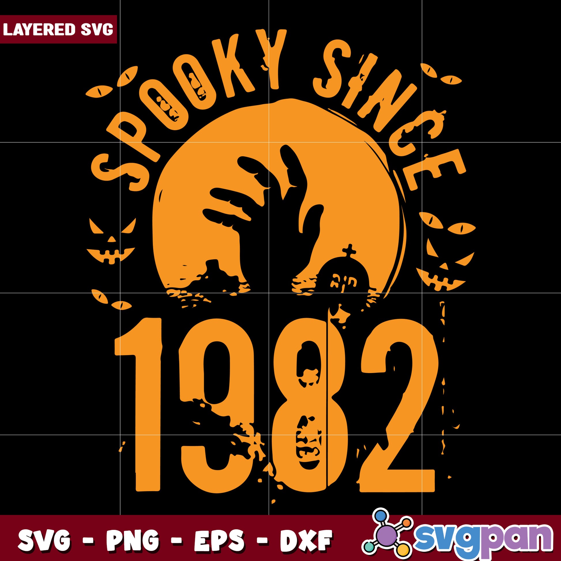 Spooky since 1982 svg, funny halloween svg, spooky characters svg