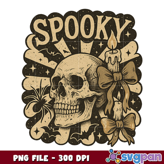 Spooky skull halloween png, halloween candy png, trick or treat png
