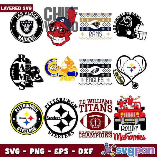 Sports Team Bundle SVG Designs for Cricut and Silhouette