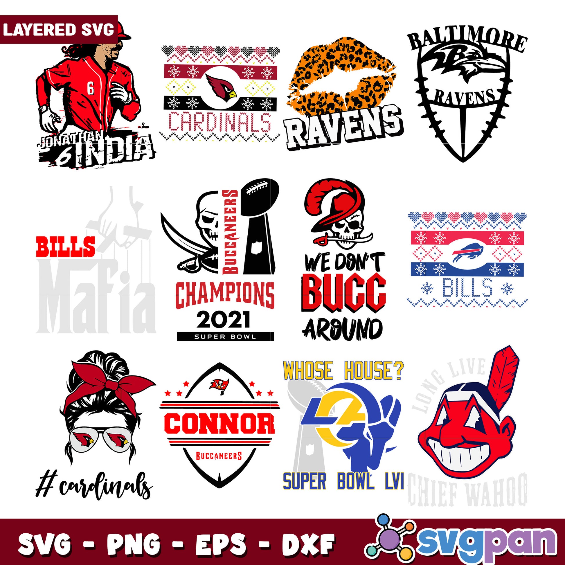 Sports Team Bundle SVG Designs for Fans and Crafters