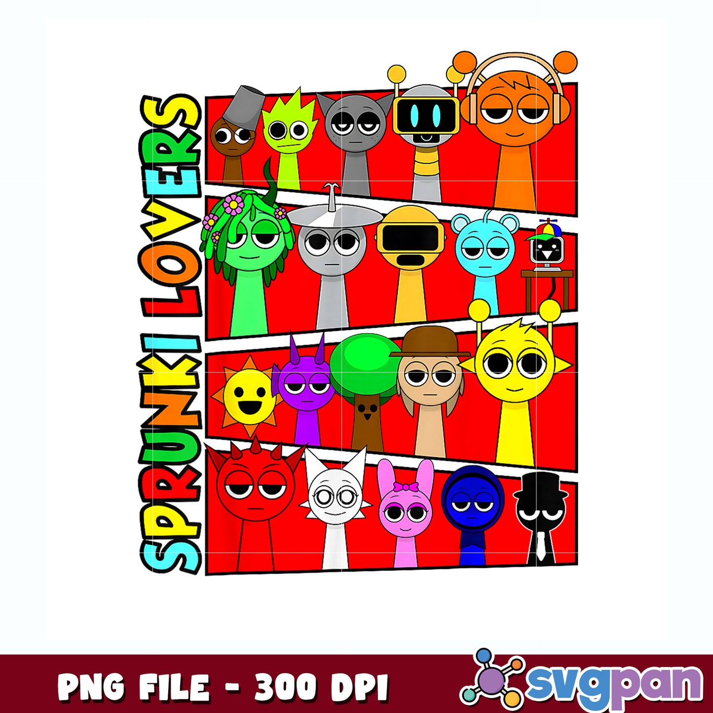 Sprunki lovers png, cute sprunki png, funny sprunki png