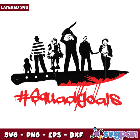 Squadgoal horror movie halloween svg, funny halloween svg, spooky characters svg