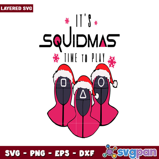 Squidmas Time to Play SVG Bundle, Perfect for Holiday Designs