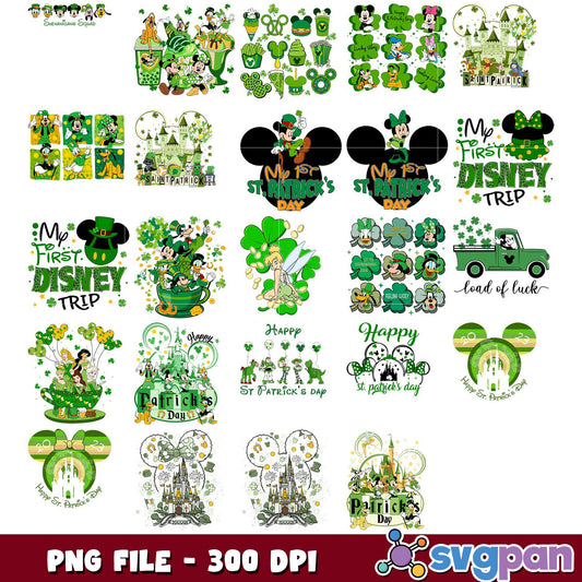 St Patrick's Day Disney PNG Bundle 300 DPI Design
